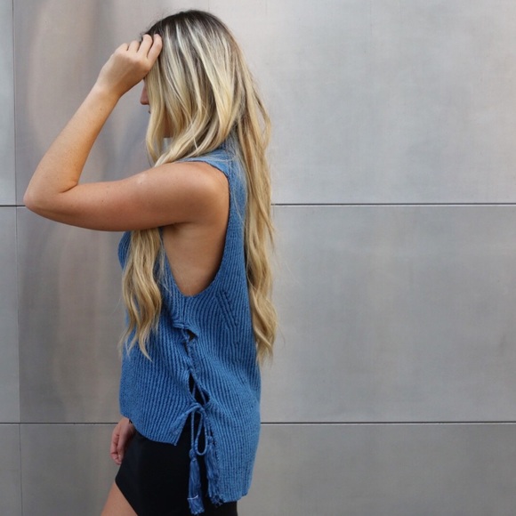 Sweaters - blue turtle neck sweater